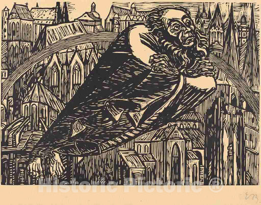 Art Print : Ernst Barlach, The Cathedrals, 1920 - Vintage Wall Art