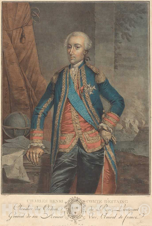 Art Print : P. Frieselhem, Charles Henri, Comte d'Estaing - Vintage Wall Art