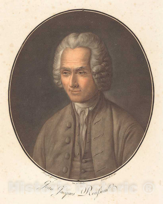 Art Print : Alix After Garnerey, Jean Jacques Rousseau, in or After 1803 - Vintage Wall Art