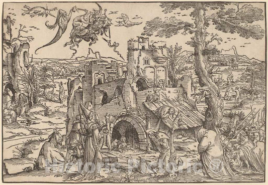 Art Print : Jan Wellens de Cock, The Temptation of Saint Anthony, 1522 - Vintage Wall Art