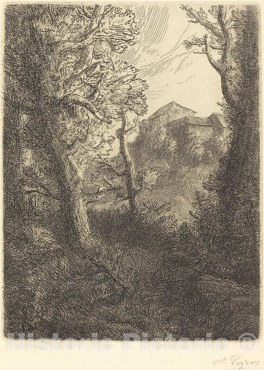 Art Print : Alphonse Legros, Landscape (Paysage) - Vintage Wall Art
