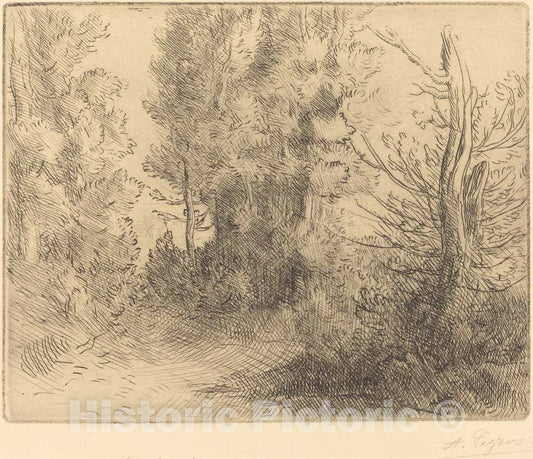 Art Print : Alphonse Legros, Landscape: Near Chailleux (Paysage: Pres Chailleux) - Vintage Wall Art