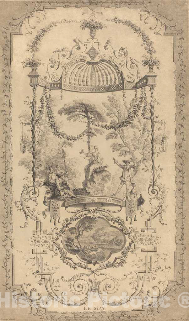 Art Print : Aveline After Watteau, Lemay - Vintage Wall Art