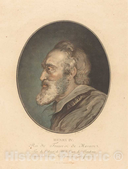 Art Print : Janinet After Rubens, Henry IV, 1777 - Vintage Wall Art
