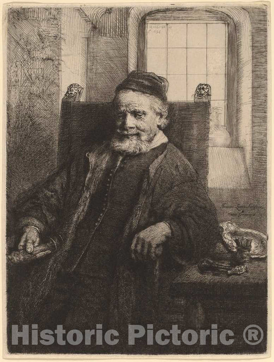 Art Print : Rembrandt, Jan Lutma, 1656 - Vintage Wall Art