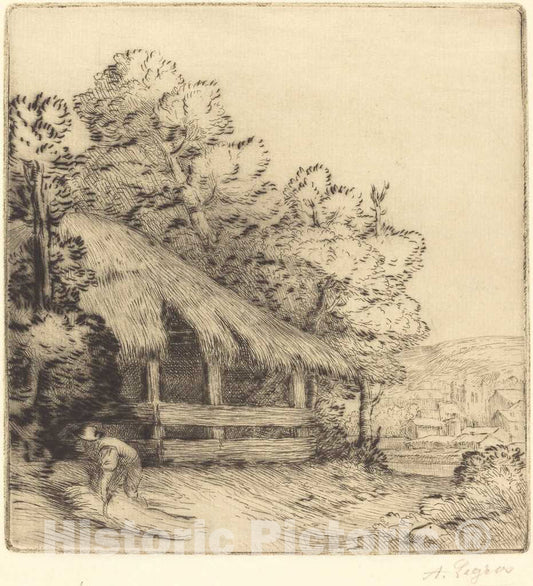 Art Print : Alphonse Legros, Little Shelter (Le Petit Hangar) - Vintage Wall Art