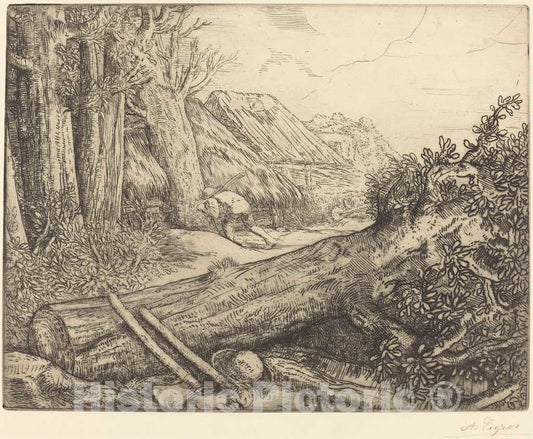 Art Print : Alphonse Legros, at The Home of The Woodcutters (Chez les bucherons) - Vintage Wall Art