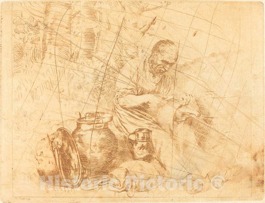 Art Print : RÃ©gamey After Alphonse Legros, The Tinker (Le retameur) - Vintage Wall Art