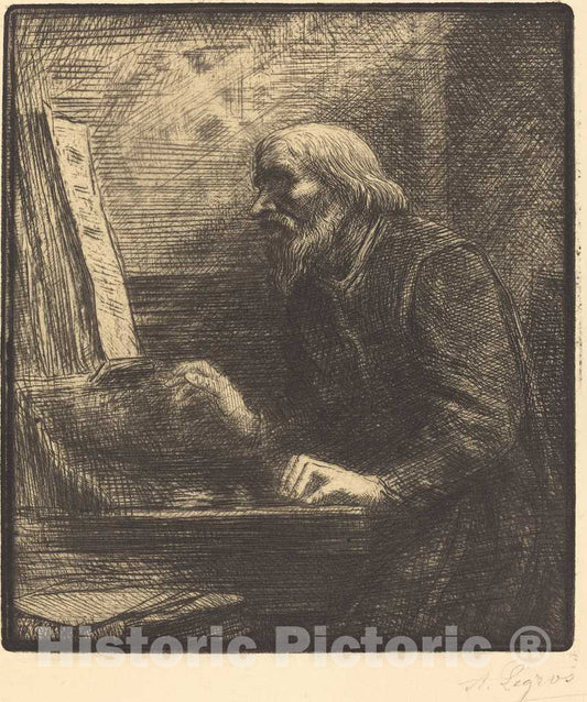 Art Print : Alphonse Legros, Choirmaster (Le Maitre de chapelle) - Vintage Wall Art