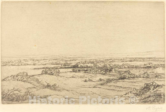 Art Print : Alphonse Legros, Plain Near a Lake (La Plaine pres du lac) - Vintage Wall Art