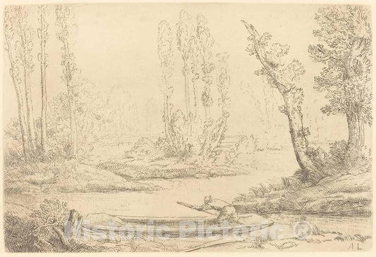 Art Print : Alphonse Legros, Banks of The Somme Near Amiens (Bord de la Somme pres d'Amiens) - Vintage Wall Art