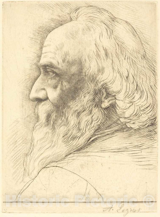 Art Print : Alphonse Legros, Self-Portrait, 12th Plate - Vintage Wall Art
