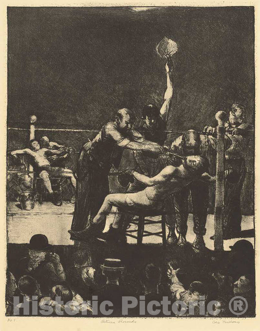 Art Print : George Bellows, Between Rounds, Large, First Stone, 1916 - Vintage Wall Art