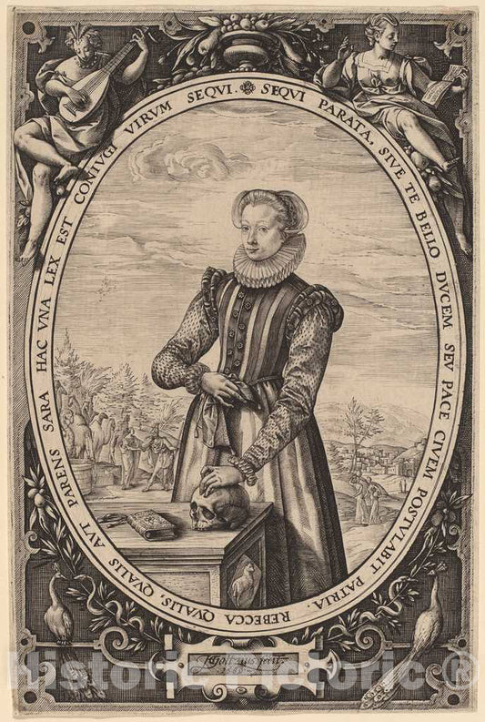 Art Print : Hendrik Goltzius, Cornelia Van de Capelle, 1589 - Vintage Wall Art