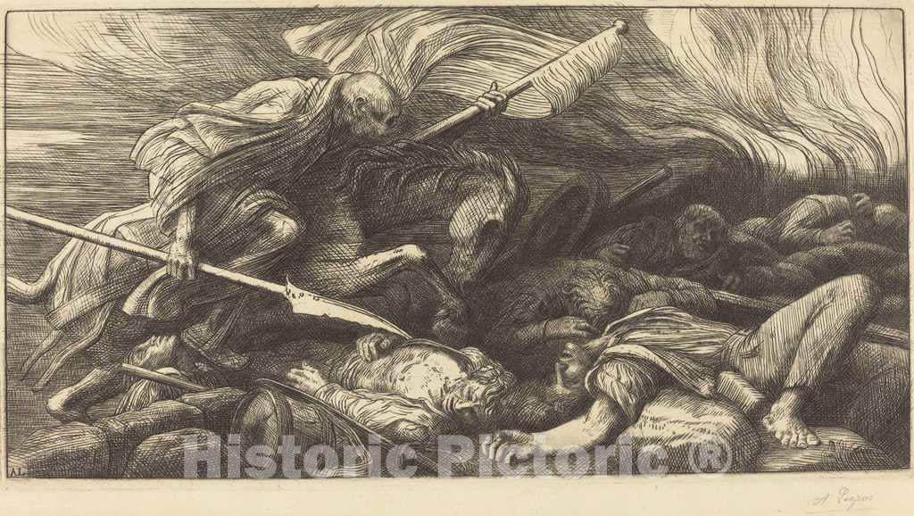 Art Print : Alphonse Legros, The Triumph of Death: After The Battle (Le Triomphe de la Mort: Apres le Combat) - Vintage Wall Art