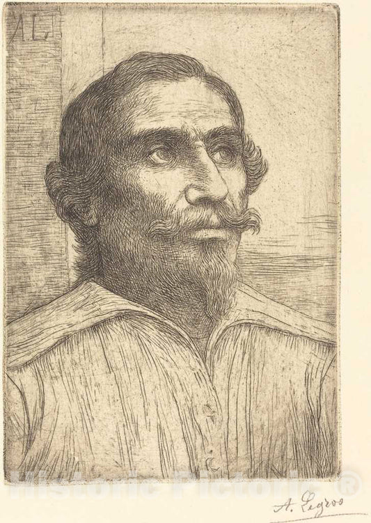Art Print : Alphonse Legros, Study of a Spaniard (Etude d'Espagnol) - Vintage Wall Art