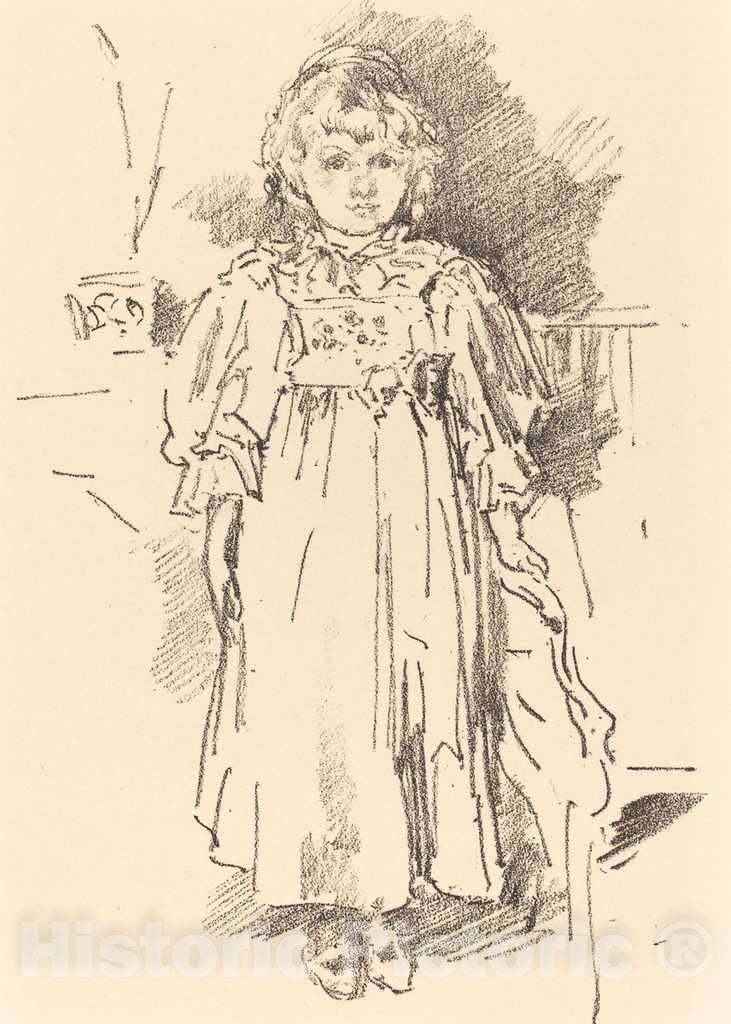 Art Print : James McNeill Whistler, Little Evelyn, 1896 - Vintage Wall Art