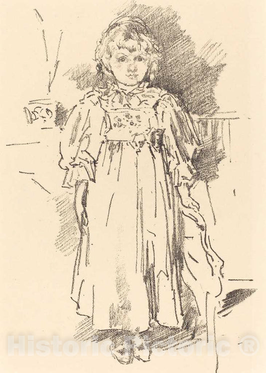 Art Print : James McNeill Whistler, Little Evelyn, 1896 - Vintage Wall Art
