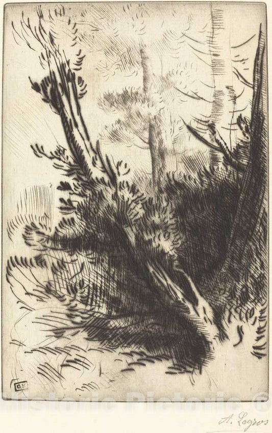 Art Print : Alphonse Legros, in The Woods (Dans les Bois) - Vintage Wall Art
