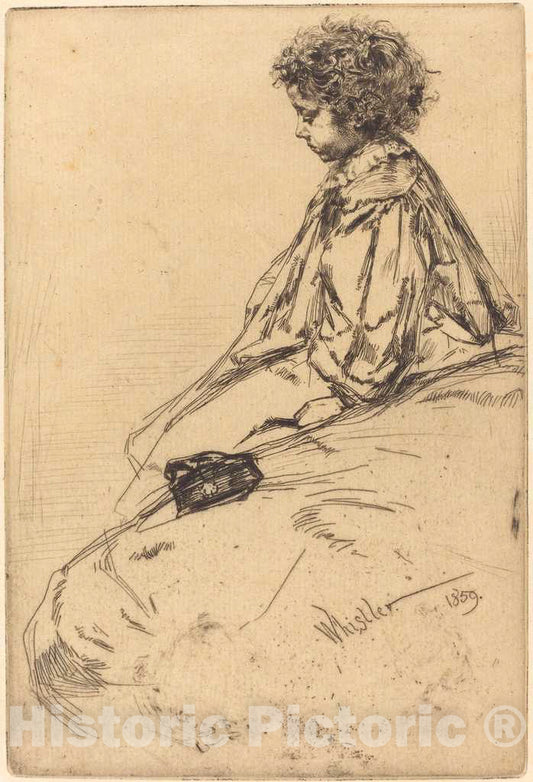 Art Print : James McNeill Whistler, Bibi Lalouette, 1859 - Vintage Wall Art