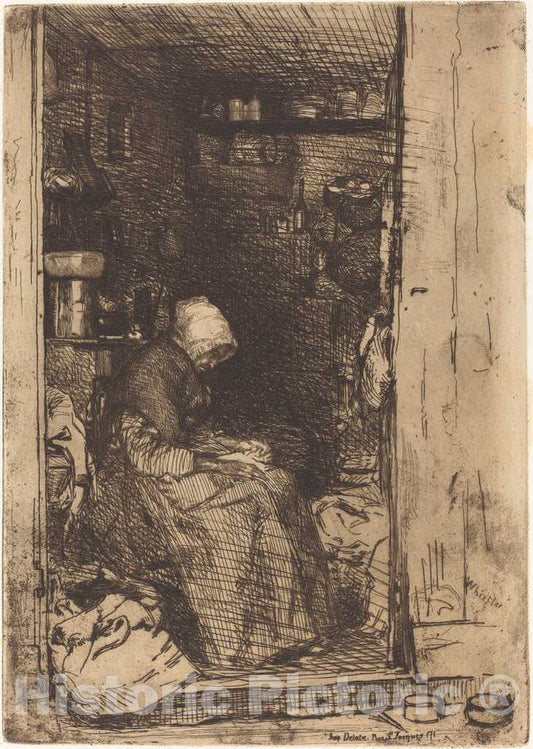 Art Print : James McNeill Whistler, La Vieille aux Loques, 1858 - Vintage Wall Art