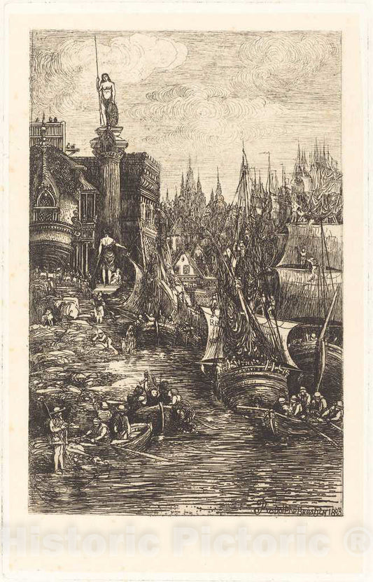 Art Print : Rodolphe Bresdin, My Dream, 1883 - Vintage Wall Art