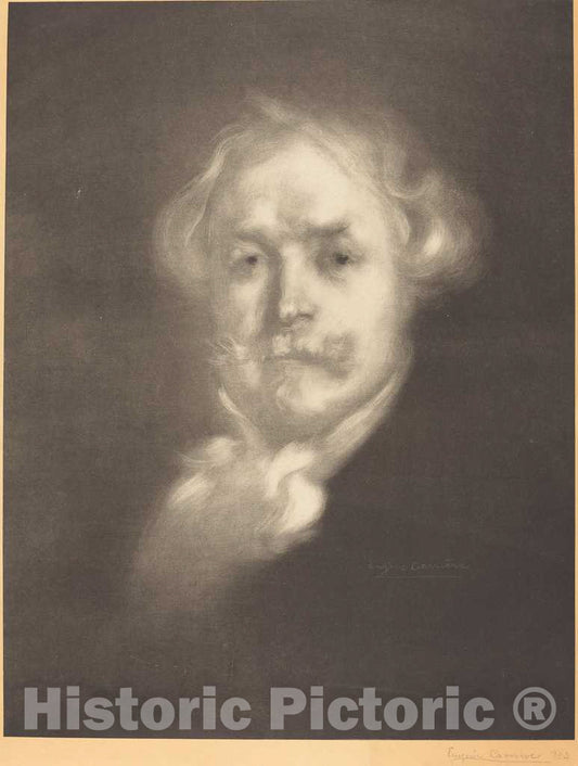 Art Print : EugÃ¨ne CarriÃ¨re, Edmond de Goncourt, 1896 - Vintage Wall Art