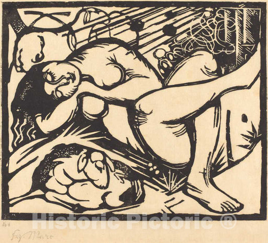 Art Print : Franz Marc, Sleeping Shepherdess (Schlafende Hirtin), 1912 - Vintage Wall Art