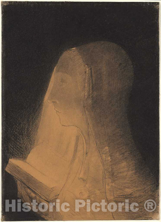 Art Print : Odilon Redon, The Book of Light, 1893 - Vintage Wall Art