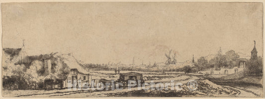 Art Print : Philips Koninck, Landscape with a Coach - Vintage Wall Art