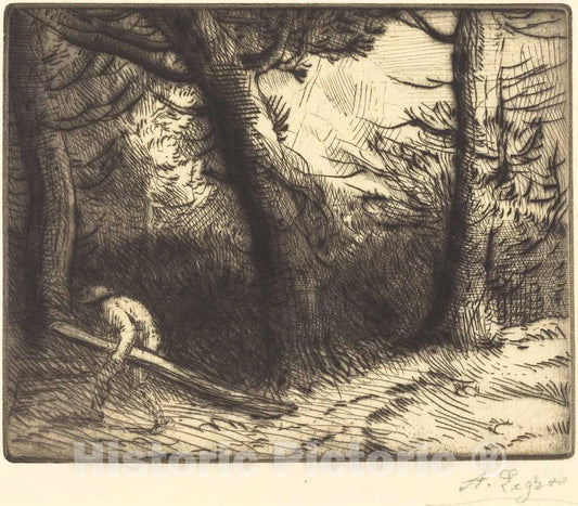 Art Print : Alphonse Legros, Edge of a Forest in Bourgogne (Un Coin de foret en Bourgogne) - Vintage Wall Art