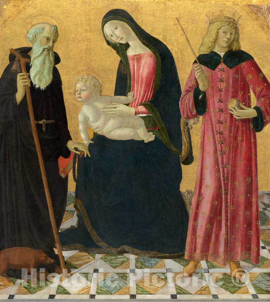 Art Print : Neroccio de' Landi, Madonna and Child with Saint Anthony Abbot and Saint Sigismund, c.1493 - Vintage Wall Art