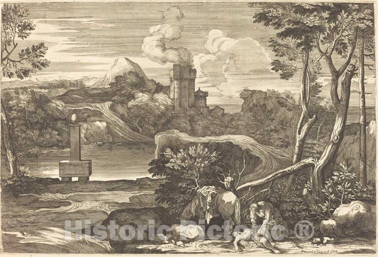 Art Print : SÃ©bastien Bourdon, The Samaritan Pours Oil and Wine in The Wounds of a Man Left for Dead - Vintage Wall Art