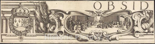 Art Print : Callot and Bosse, The Siege of La Rochelle [Plate 1 of 16; Set comprises 1952.8.97-112], c.1630 - Vintage Wall Art