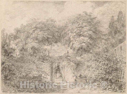 Art Print : HonorÃ© Fragonard, The Little Park (Le Petite PARC), c. 1763 - Vintage Wall Art