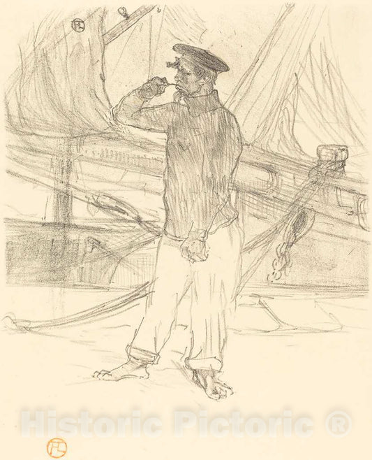 Art Print : Henri de Toulouse-Lautrec, L'hareng Saur, 1895 - Vintage Wall Art