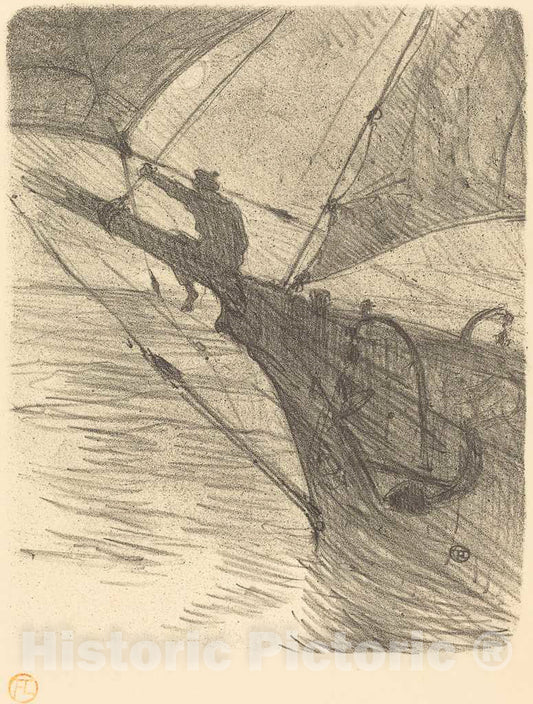 Art Print : Henri de Toulouse-Lautrec, Oceano Nox, 1895 - Vintage Wall Art
