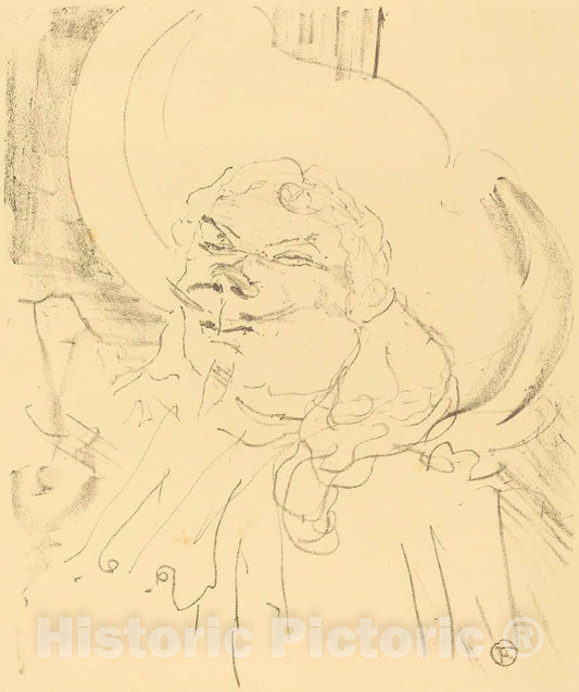 Art Print : Henri de Toulouse-Lautrec, Coquelin The Elder (Coquelin aine), 1896 - Vintage Wall Art