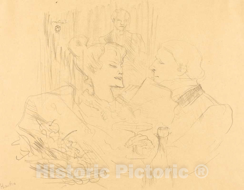 Art Print : Henri de Toulouse-Lautrec, Supper in London (Souper Ã  Londres), 1896 - Vintage Wall Art