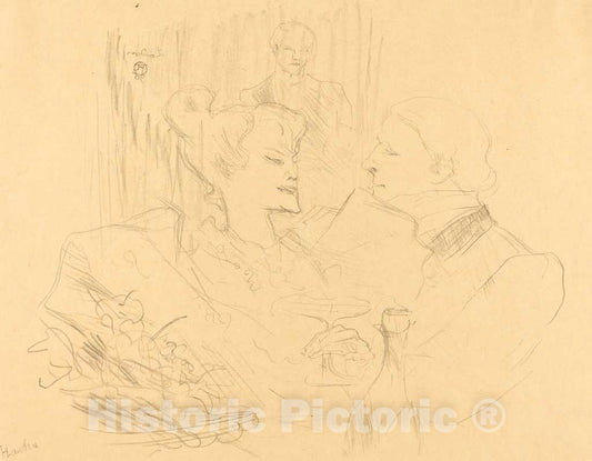 Art Print : Henri de Toulouse-Lautrec, Supper in London (Souper Ã  Londres), 1896 - Vintage Wall Art