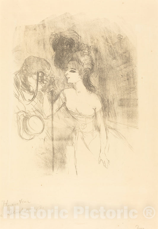 Art Print : Henri de Toulouse-Lautrec, Anna Held and Baldy (Anna Held et Baldy), 1896 - Vintage Wall Art