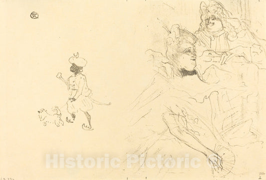 Art Print : Henri de Toulouse-Lautrec, Cover for L'example de Ninon de Lenclos Amoureuse, 1897 - Vintage Wall Art