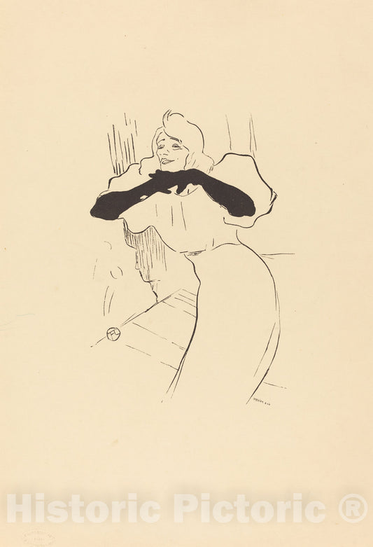 Art Print : Henri de Toulouse-Lautrec, Yvette Guilbert: Linger, Longer, Loo - Vintage Wall Art