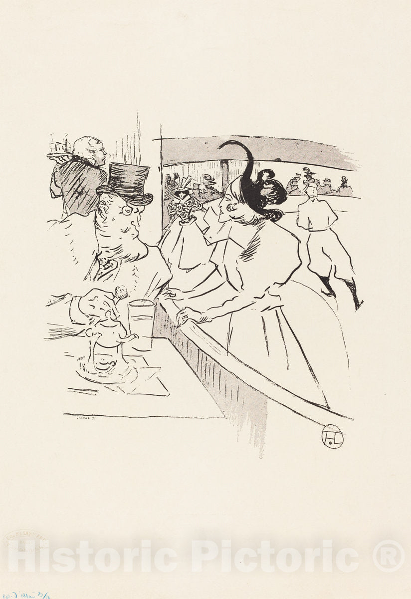 Art Print : Henri de Toulouse-Lautrec, in The Skating Professional Beauty, 1895 - Vintage Wall Art