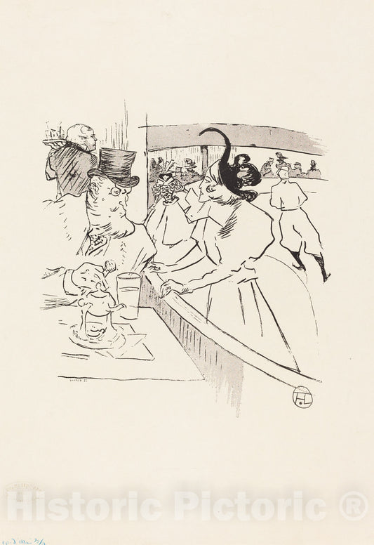 Art Print : Henri de Toulouse-Lautrec, in The Skating Professional Beauty, 1895 - Vintage Wall Art