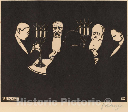 Art Print : FÃ©lix Vallotton, Le Poker (Poker), 1896 - Vintage Wall Art
