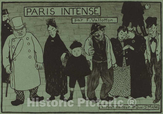 Art Print : FÃ©lix Vallotton, Album Cover for Paris Intense, 1894 - Vintage Wall Art