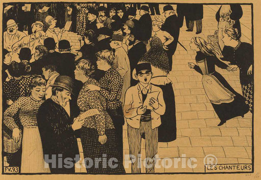 Art Print : FÃ©lix Vallotton, Les Chanteurs (The Singers), 1893 - Vintage Wall Art
