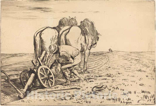 Art Print : Alphonse Legros, The Plow (La charrue) - Vintage Wall Art
