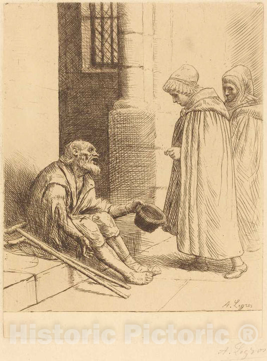 Art Print : Alphonse Legros, Charity (La charite) - Vintage Wall Art